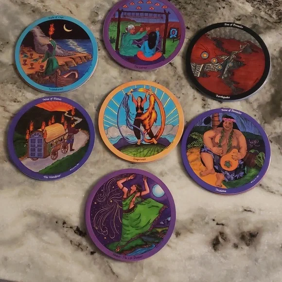Daughters Of The Moon Tarot Deck Round Cards Complete Deck. *RARE* - Picture 2 of 5